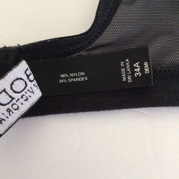 VICTORIAS SECRET BODY BY VICTORIA BLACK SEQUINED DEMI PUSH UP BRA SIZE 34A - Picture 6 of 12